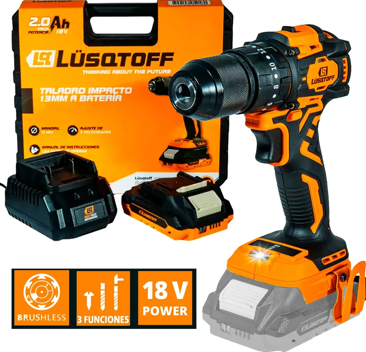 Taladro percutor Lusqtoff 18 V